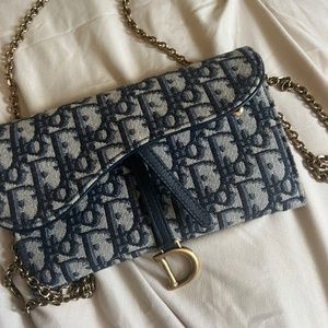 Dior saddle  wallet on chain